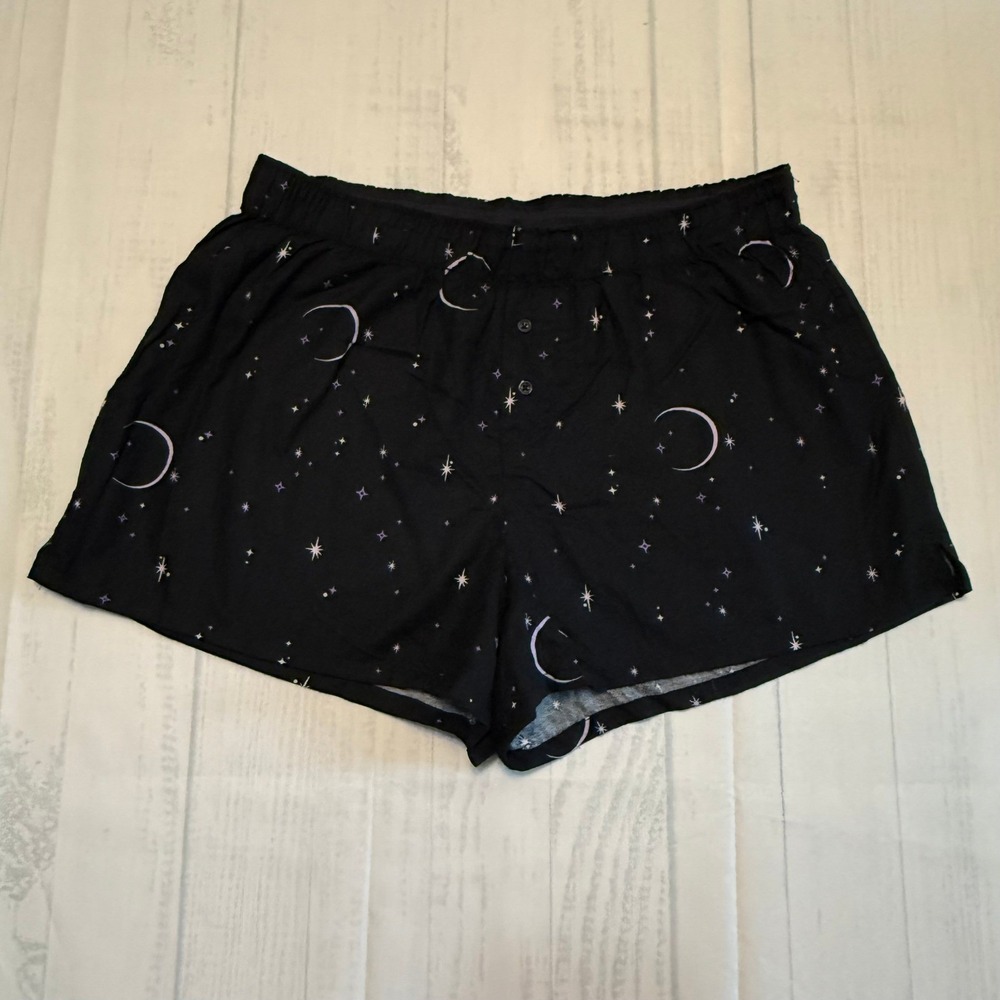 Hyde and EEK! Boutique Womens Celestial Moon Star Sleep Shorts Black XL NWT
